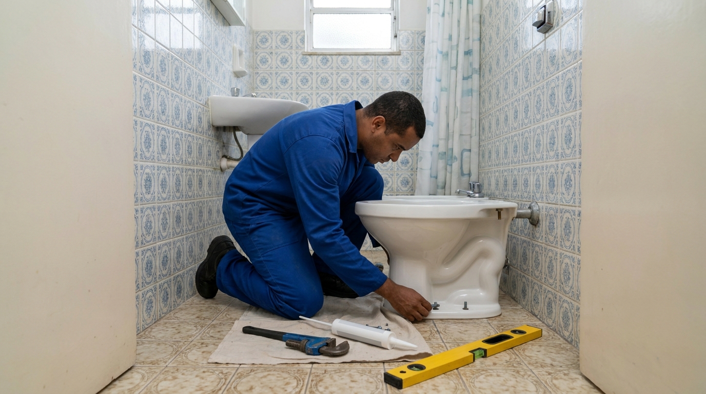 Instalação de vaso sanitário residencial em Rio Claro‑SP