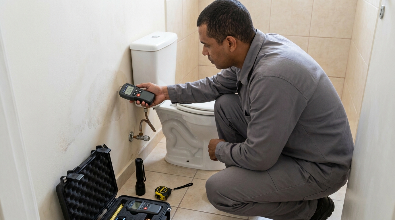 Técnico de caça vazamento em residência em Rio Claro‑SP